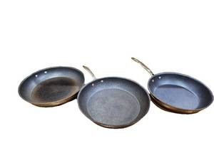 lot 229 image: Lot of 3- Granitestone Diamond Pro Large Non Stick Frying Pans Nonstick, Ultra Durable Mineral and Diamond Coating, Fam, Oven and Dishwasher Safe 2 -11.5 inch & 1 10 inch Pre-Owned