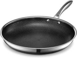 lot 232 image: $179 HexClad 12 Hybrid Nonstick Frying Pan, Dishwasher & Induction Safe  Stay-Cool Handles, Dishwasher and Oven Safe up to 900 F, Compatible with All Cooktops- Stock Photo For Review Actual Item In Pictures