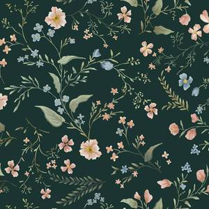 lot 2131 image: EeeComing Floral Peel and Sick Wallpaper Vintage Wall Paper Green Contact Paper Flowers Removable Self Adhesive Wallpaper for Bedroom Bathroom Cabinets Vinyl Roll 17.3x78.7