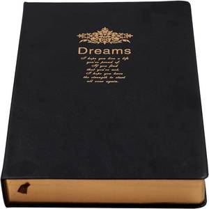 lot 2148 image: BenOpinion Lined Journal Notebook, Black Faux Leather Cover, 100Gsm Premium Thick Papers with Golden Rim, 416 Pages A5 Dream Journals for Writing