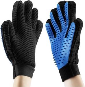 lot 2164 image: Pet Grooming Glove for Simple Easy Mess-Free Grooming, Grooming Mitt For Dogs, Cats, Rabbits, Horses, LongShortCurlyStraight Hair, Pet Hair Gloves For Pet Hair Removal, Easy Clean up, BlackBlue