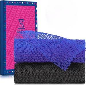 lot 2171 image: 2 Pieces African Net Sponge Authentic Shower loofah exfoliating Body Scrubber Face Washcloth for Cleansing & Gentle Daily Exfoliation Travel wash Cloth Easy to Reach Your Back