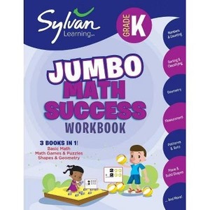lot 2181 image: Kindergarten Jumbo Math Success Workbook - (Sylvan Math Jumbo Workbooks) by Sylvan Learning (Paperback)