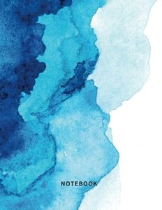lot 2192 image: Lot of 3, Notebook Lined Notebook Journal - Blue Ocean Watercolor - 120 Pages - Large (8.5 x 11 inches)