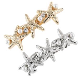 lot 2213 image: Starfish Hair Barrettes, Rhinestones Vintage Hair Clips, Sea Shell Hairgrip Wedding Hair Headwear Accessories for Women Girls