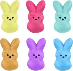 lot 2227 image: Easter Bunny Plush Toys 6Pcs Easter Peep Plush Cute Animal Bunny Stuffed Doll Toy Easter Basket Stuffers Toys for Kids