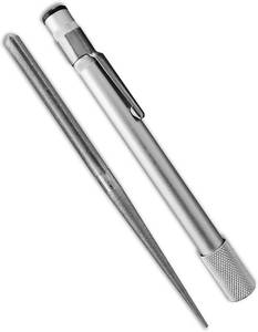 lot 2247 image: Serrated Knife Sharpener, Retractable Diamond Rod Pocket Sharpener  For Serrated & Straight Blades, Multifunctional Tool for Outdoor Kitchen, Fishing & Hunting (Silver), Compact & Portable