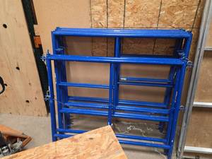 lot 7004 image: Blue Steel Scaffolding with Three Platforms