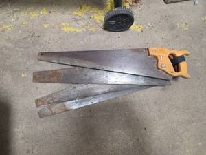 lot 7011 image: Hand Saws with Wooden Handles �� 3 Piece Set
