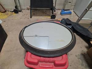 lot 7017 image: Oval Mirror with Black Frame