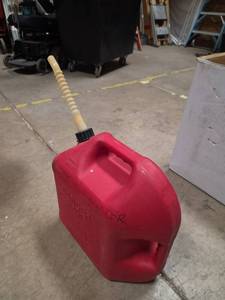 lot 7053 image: Fuel Transfer Container w Wooden Handle