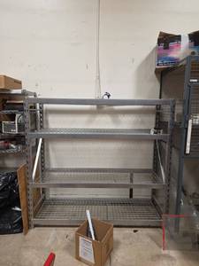lot 7057 image: 3-Tier Steel Wire Shelving Unit w Metal Frame