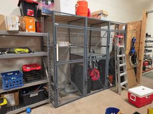 lot 7058 image: Uline Heavy-Duty Security Cage Storage Enclosure