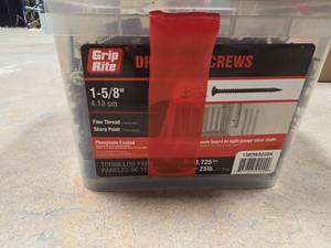 lot 7078 image: Grip Rite Drywall Screws 1-58 Fine Thread 25lb