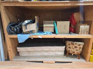 lot 7211 image: Wooden Storage Cabinet with Shelving