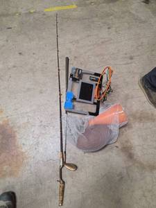 lot 7239 image: Ice Fishing Rod w Digital Fish Finder & Accessories