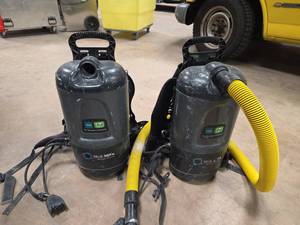 lot 7257 image: True-HEPA Stage Filtration Backpack Vacuum (Pair)