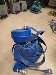 lot 7298 image: Blue Discharge Hose with Couplings