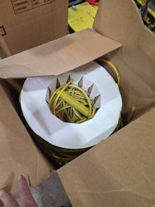 lot 7385 image: 38 in. I.D. Hose Reel w Yellow Vinyl Hose