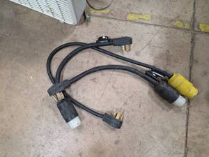 lot 7424 image: Heavy Duty Power Cord Adapter Set 3-Prong