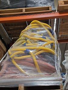 lot 7434 image: Lot of Yellow Corrugated Flexible Ducts with Straps