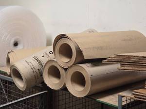 lot 7572 image: Kraft Paper Rolls - Bubble Wrap & Corrugated Cardboard