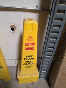 lot 7631 image: Wet Floor Caution Sign Yellow