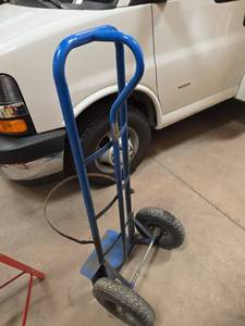 lot 7659 image: Blue Hand Truck Dolly w Pneumatic Wheels