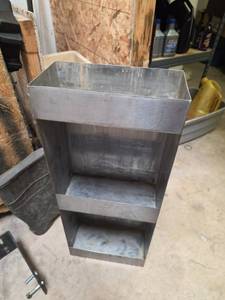 lot 7667 image: Metal Storage Bin With Shelves