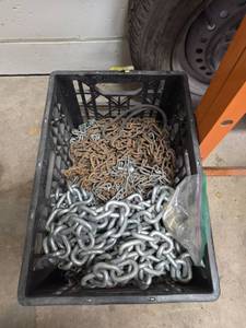 lot 7672 image: Pallet of Chain and Eye Bolts Hardware