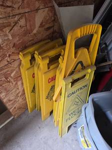 lot 7702 image: Caution Wet Floor Safety Signs (Lot of 3)