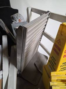 lot 7707 image: Aluminum Louvered Vent Panel w Frame & Handle