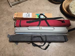 lot 7740 image: Aluminum Level & Tripod Stand Kit w Carrying Bags