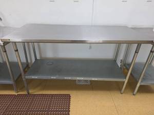lot 7757 image: Stainless Steel Work Table with Undershelf