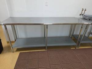 lot 7759 image: Stainless Steel Work Table 96in x 30in