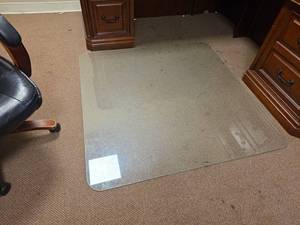 lot 7809 image: Glass Chairmat Floor Protector