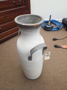 lot 7836 image: White Ceramic Decorative Vase with Handles