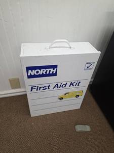 lot 7893 image: North First Aid Kit Wall Cabinet w Supplies