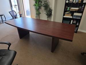 lot 7929 image: Boat Shaped Conference Table 8 ft