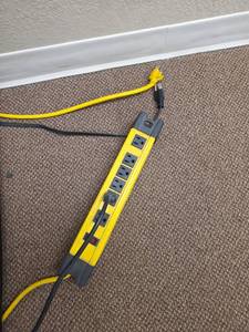lot 7939 image: Yellow Power Strip 4-Outlet Industrial Extension Cord