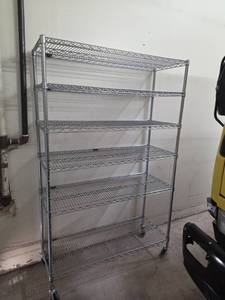 lot 7965 image: Chrome Wire Shelving Unit 8-Tier Industrial Storage Rack