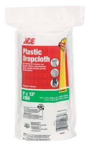 lot 18956 image: Ace Heavy Weight Plastic Drop Cloth 9 ft. x 12 ft.