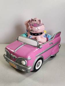 lot 95 image: 1999 Vintage Purrscilla Pink Cat Cookie Jar Convertible