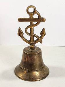 lot 110 image: Vintage Anchor Bell England Brass Boat Bell 6