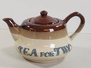 lot 134 image: Tea for Two Teapot with Lid Brown and Cream