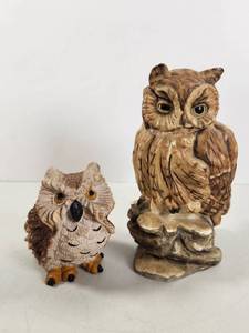 lot 157 image: Owl Figurines 2-Piece Set