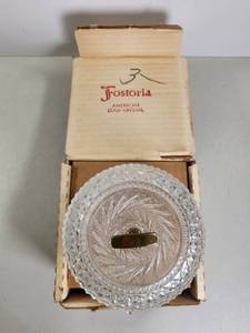 lot 229 image: Fostoria American Lead Crystal Covered Dish with Brass Handle