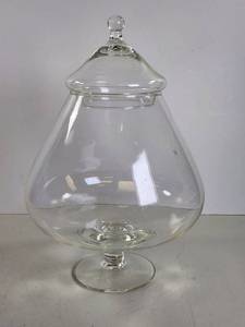 lot 240 image: Glass Pedestal Apothecary Jar with Lid