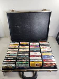 lot 263 image: Cassette Tape Collection 50 Assorted Titles in Carrying Case
