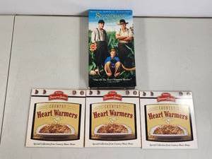 lot 265 image: Secondhand Lions VHS and Banquet Dessert Bakes Country Style Cornbread Mix Lot
